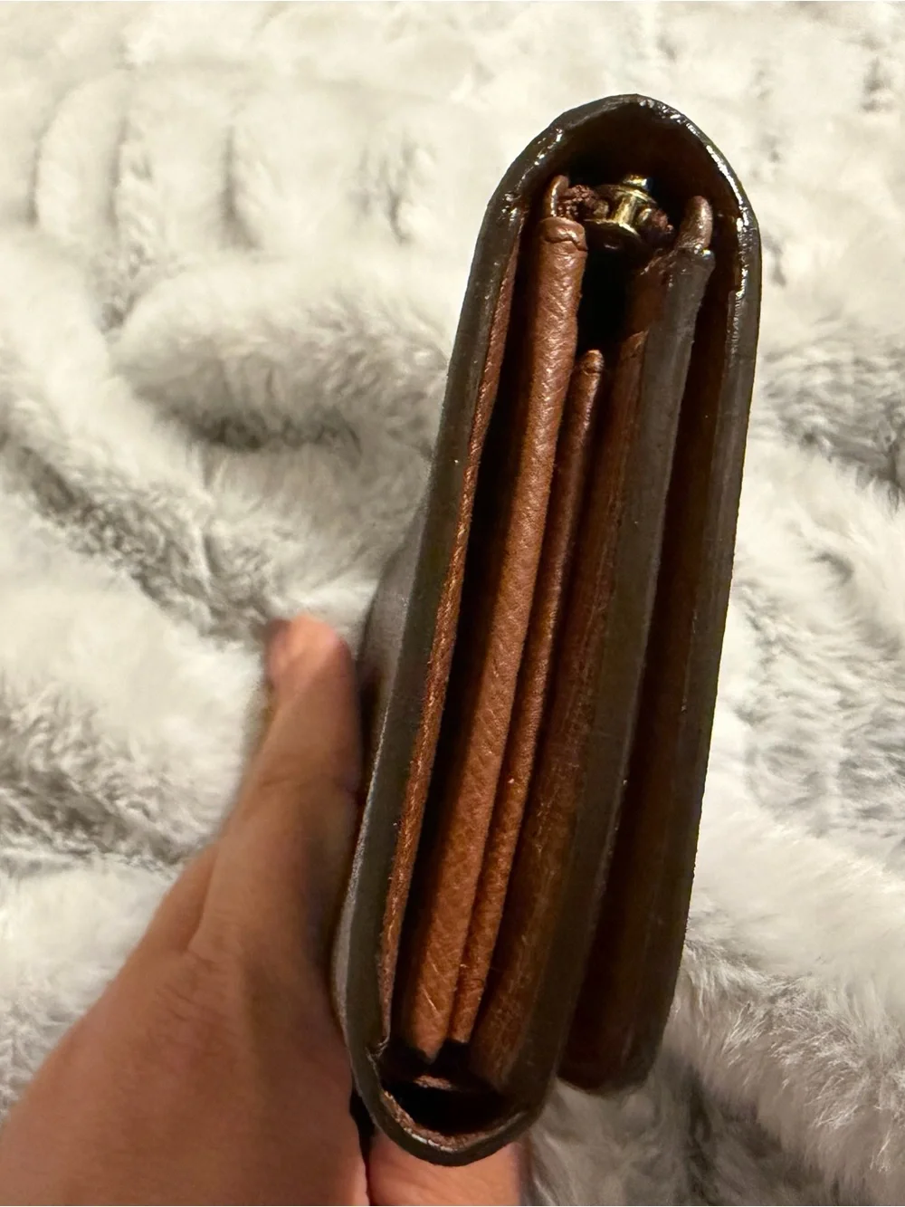 Louis Vuitton Brown Monogram Continental Wallet with Gold Hardware